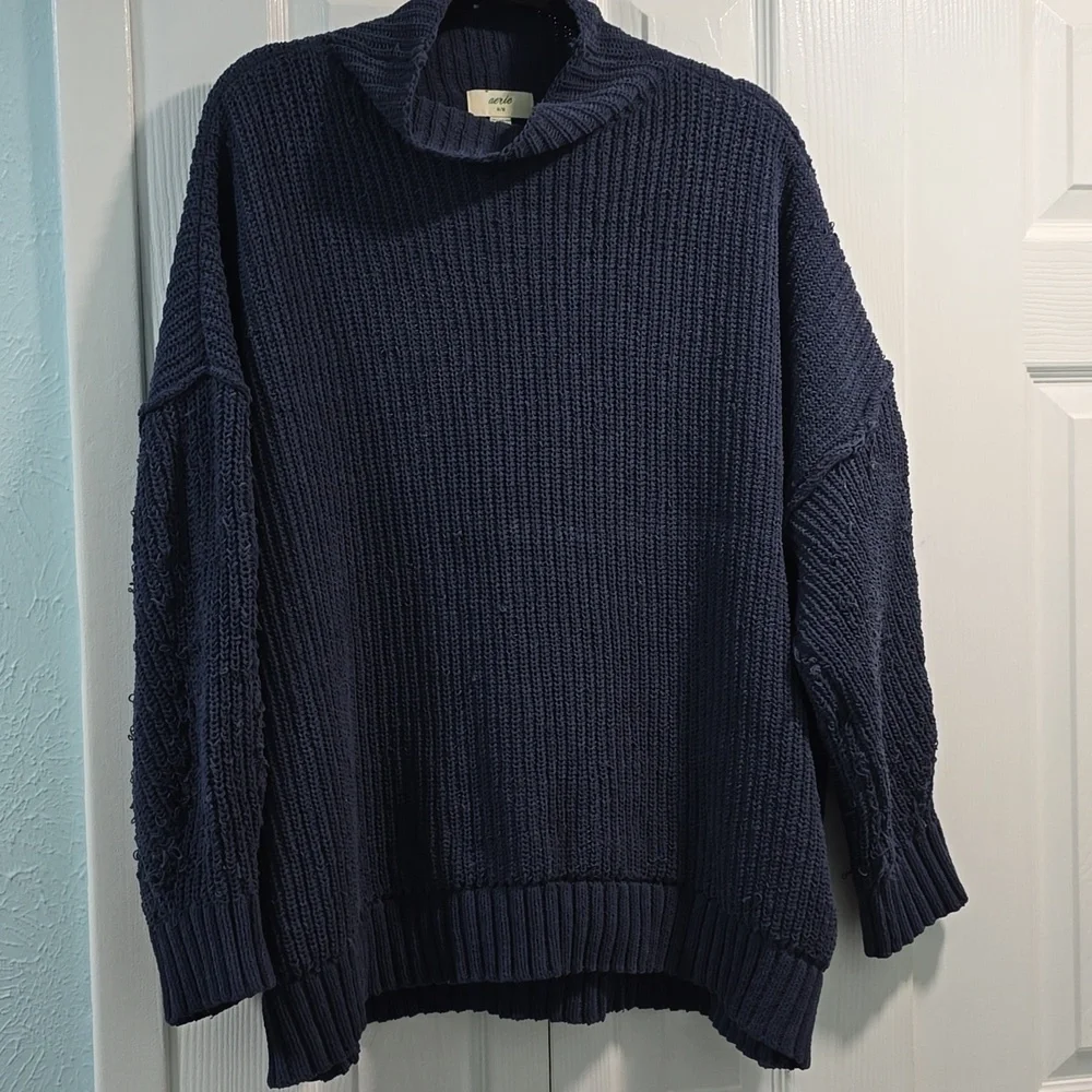 Aerie Navy Blue Turtleneck Sweater - Picture 2 of 12